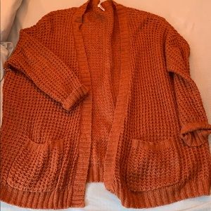 Oversized rust cardigan